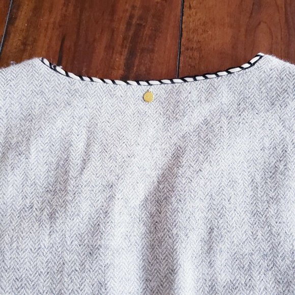 Harlyn Anthropologie Cropped Open Front Jacket Medium Annapolis Pom Pom NWT - Picture 13 of 16